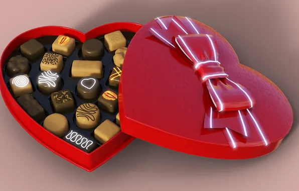 Bombonierka, Serce. Miłosc, Czekoladki
