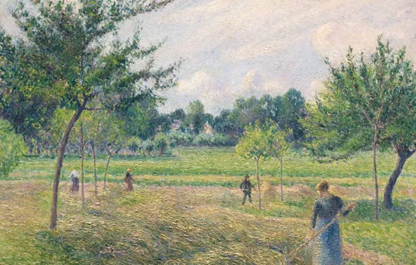 Пейзаж, картина, Камиль Писсарро, Время Сенокоса