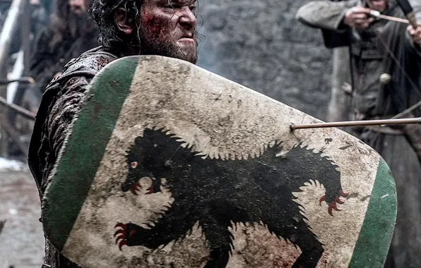 Sword, ghost, ken, north, wolf, A Song of Ice and Fire, Game of Thrones, shield