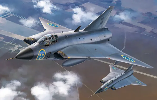 Истребитель, Швеция, T.Wada, Saab J 35D Draken