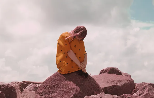Girl, loneliness, melancholy