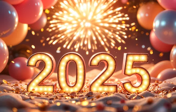 Цифры, Новый год, дата, 2025, Новый 2025 год
