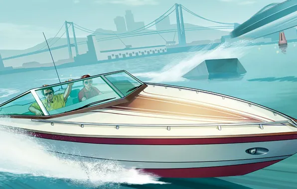 Картинка лодка, Grand Theft Auto V, GTA Online, Los Santos