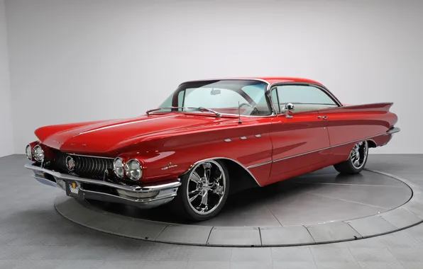 Красный, ретро, автомобиль, Buick LeSabre, 1960г
