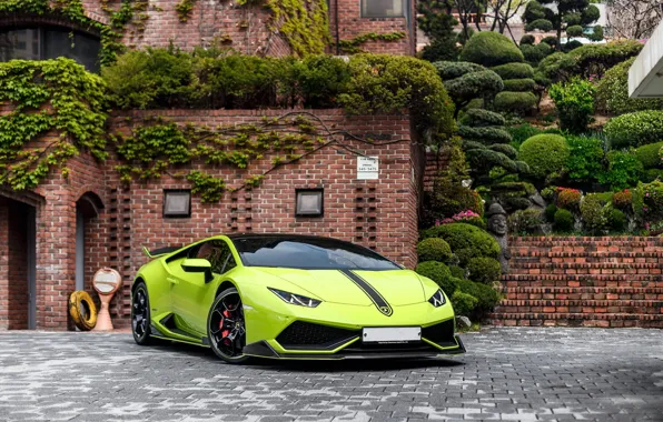 Green, lamborghini, 610-4, huracan