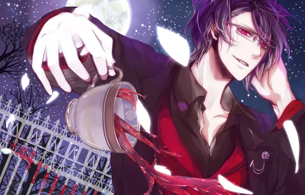 Аниме, арт, вампир, парень, Reiji Sakamaki, Рейджи Сакамаки