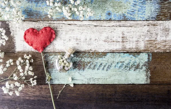 Любовь, цветы, сердце, red, love, vintage, heart, wood