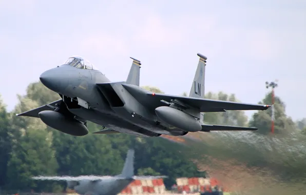 Истребитель, Eagle, взлет, F-15