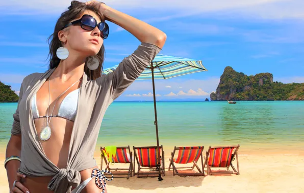 Girl, summer, beach, party, beautiful, travel