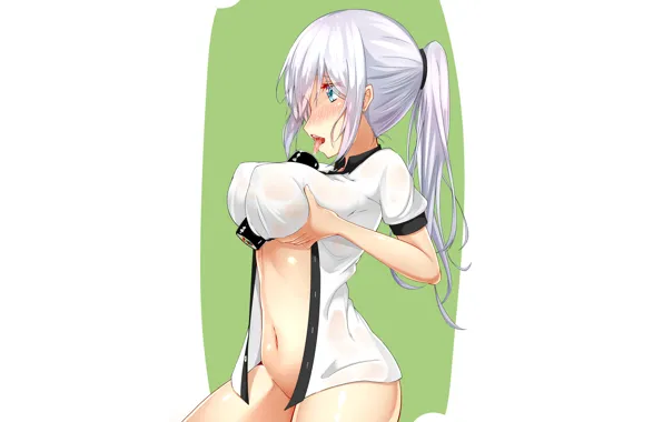 Girl, sexy, erect nipples, long hair, boobs, anime, food, beautiful