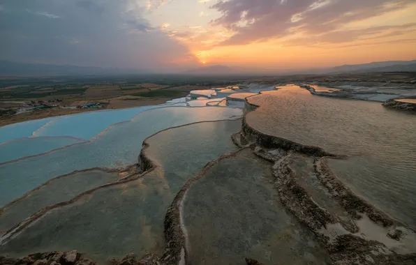 Картинка природа, Turkey, Pamukkale, соленые озера