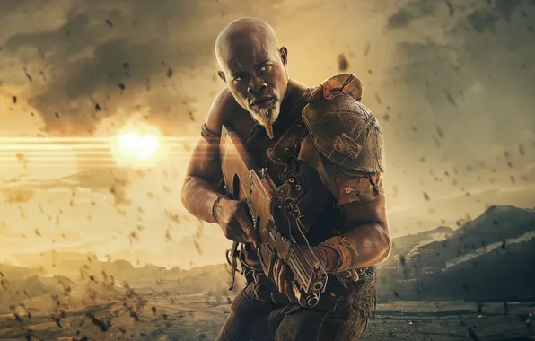 Взгляд, оружие, Djimon Hounsou, Rebel Moon, Джимон Хонсу, Мятежная Луна, генерал Титус