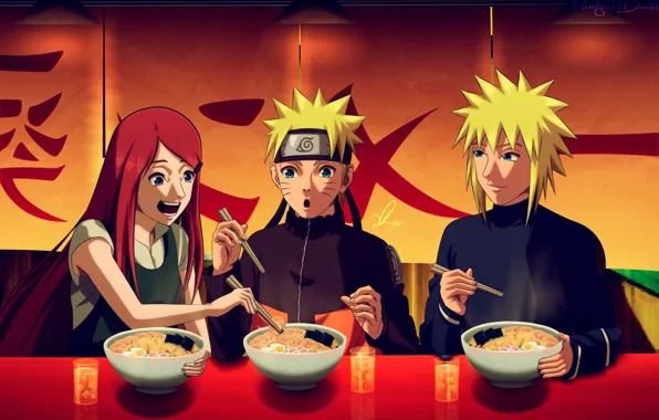 Наруто, Naruto, Узумаки Кушина, Узумаки Наруто, Минато Намикадзе