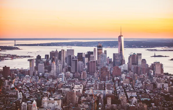Картинка город, здание, небоскребы, панорама, мегаполис, New York
