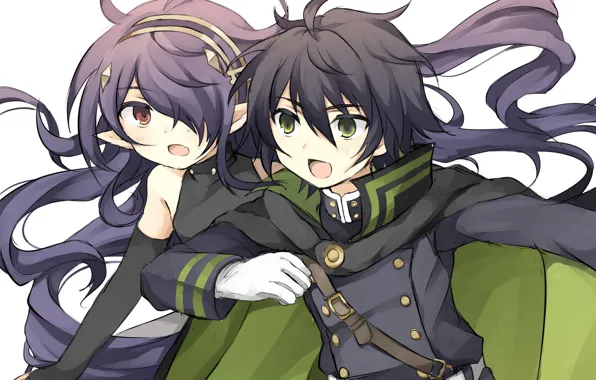 Двое, Owari no Seraph, Последний серафим, Юичиро Хакуя, Ашурамару