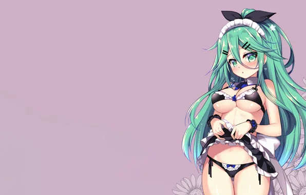 Girl, sexy, lingerie, pantsu, bra, cleavage, panties, green eyes