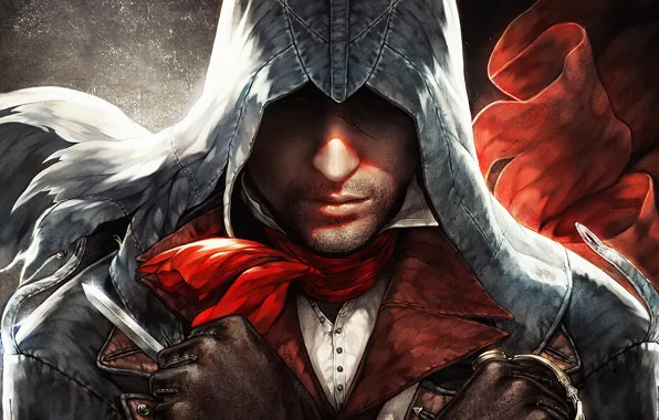 Картинка капюшон, assassin, Assassin's Creed Unity, arno dorian