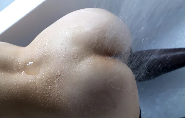 Ass, Asian, Water, Woman, Nude, Naked, Shower, Wet