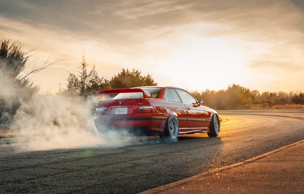 Bmw, wheels, smoke, bbs, E36