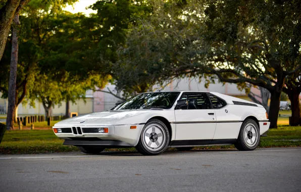 Картинка белый, BMW, BMW M1, E26, M1, левым боком