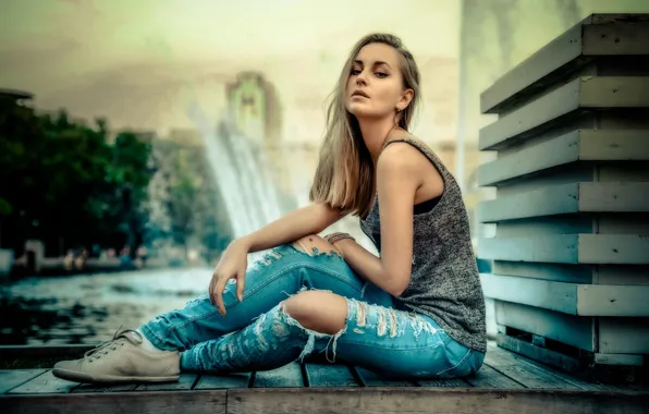 Картинка girl, jeans, cute, denim