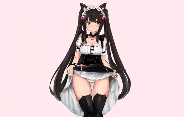Girl, sexy, lingerie, pantsu, cleavage, panties, thighhighs, long hair