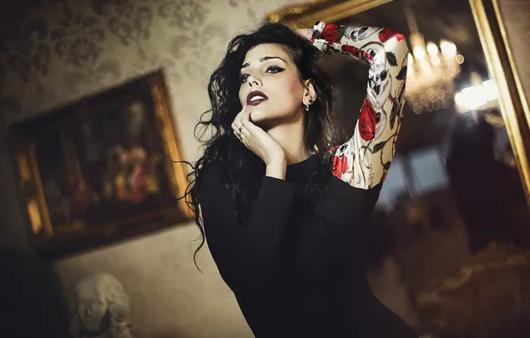 Девушка, поза, фон