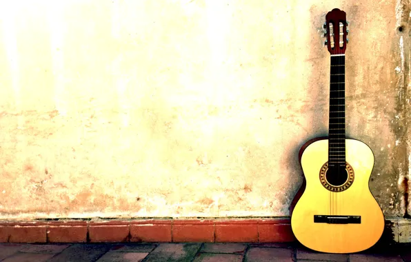 Стена, улица, гитара