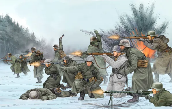 Картинка арт, солдаты, Бельгия, сражение, game, the, немцы, Flames of War