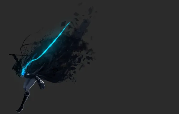 Девушка, аниме, арт, Black Rock Shooter, Стрелок с чёрной скалы