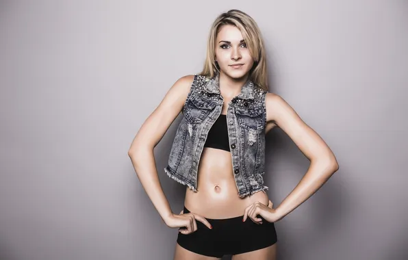 Girl, shorts, beautiful, model, cute, jacket, tank top, denim