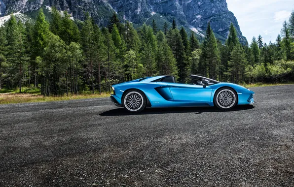 Lamborghini, суперкар, 2017, Aventador S, вид сбок