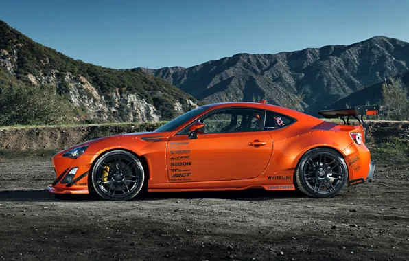 Картинка Orange, Toyota, Mountain, Style, Tuning, Wheels, Rims, Widebody