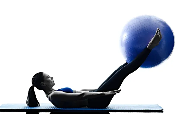 Картинка woman, ball, workout, pilates