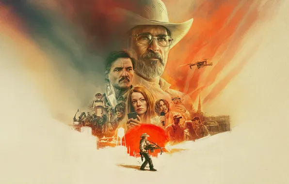 Арт, постер, вестерн, Emma Stone, Эмма Стоун, Joaquin Phoenix, Хоакин Феникс, Pedro Pascal