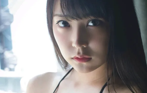 Girl, long hair, beautiful, pretty, lips, face, asian, attractive