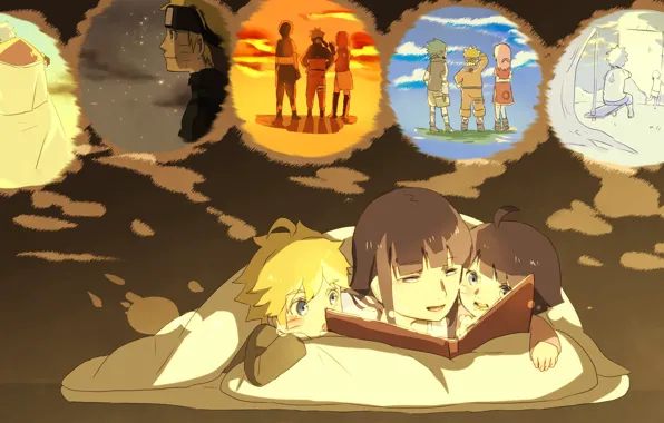 Anime, manga, Naruto Shippuuden, Hyuuga Hinata, Uzumaki Naruto, Uzumaki Boruto, Uzumaki Himawari