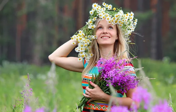 Лето, взгляд, девушка