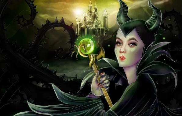 Картинка замок, Maleficent, злодейка