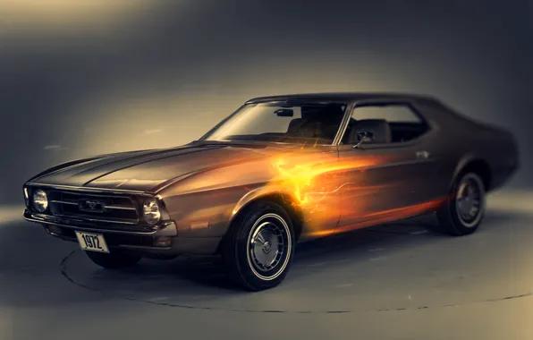 Картинка огни, ретро, 1972 ford mustang