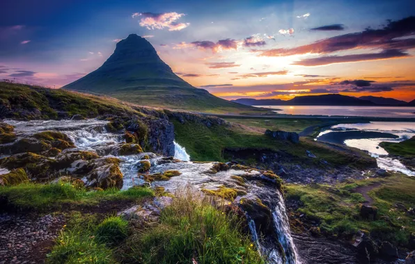 Картинка пейзаж, природа, гора, Исландия, Kirkjufell, Киркьюфетль, Алексей Кретов