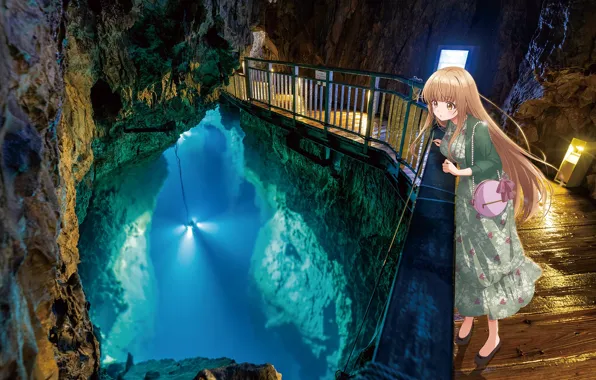 Девушка, мост, разлом, Otonari no Tenshi-sama ni Itsunomanika Dame Ningen, Mahiru Shiina, пещереа