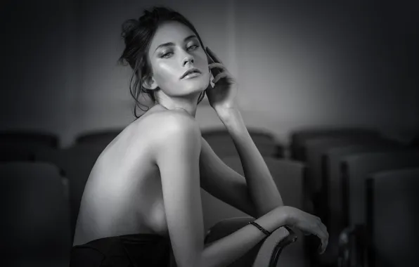 Портрет, ч/б, губки, плечо, Joachim Bergauer, Matea Petrovic