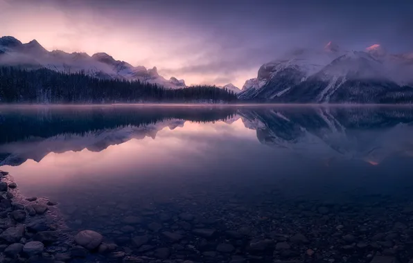 Картинка горы, озеро, отражение, Канада, Онтарио, Canada, Ontario, Озеро Лозон