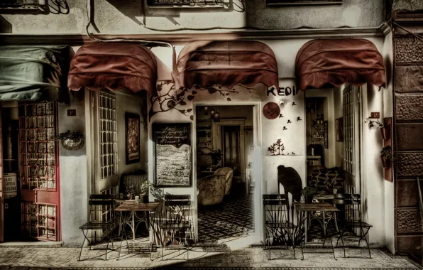 HDR, Кафе, Улица, Стамбул, Турция, Street, Cafe, Istanbul