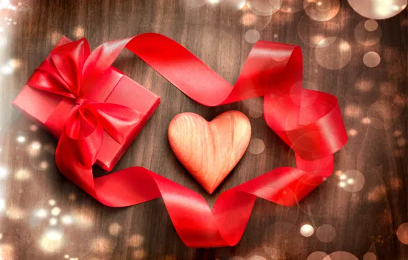 Картинка праздник, подарок, сердце, heart, День Святого Валентина, gift, holiday, Day of sacred Valentine