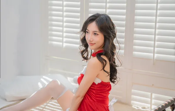 Beautiful, Asian, Model, Smile, Bed, Woman, Cute, Pretty