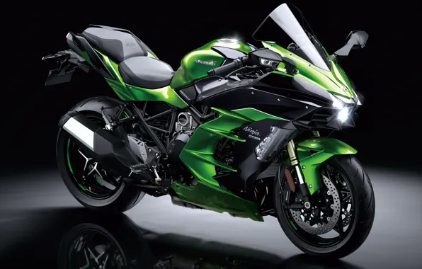 Картинка green, Kawasaki, motorcycle, Ninja, Kawasaki Ninja H2 SX