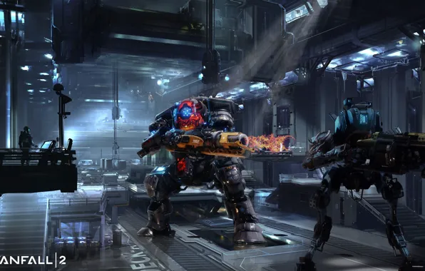 Fire, flame, gun, robot, weapon, machine, man, suit