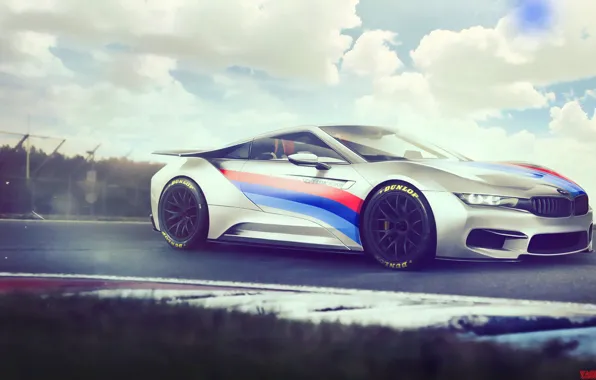 Авто, Рисунок, Белый, BMW, Машина, Фон, Автомобиль, Арт